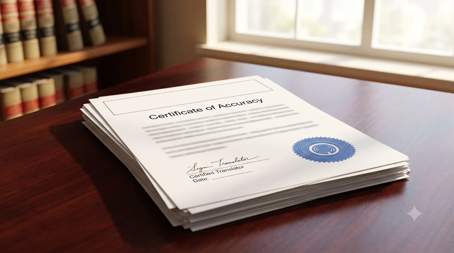 Certified legal document translation