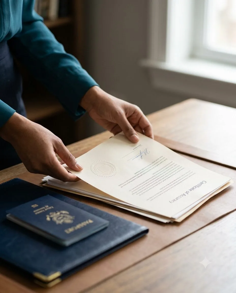 Certified translation with a signed certificate of accuracy